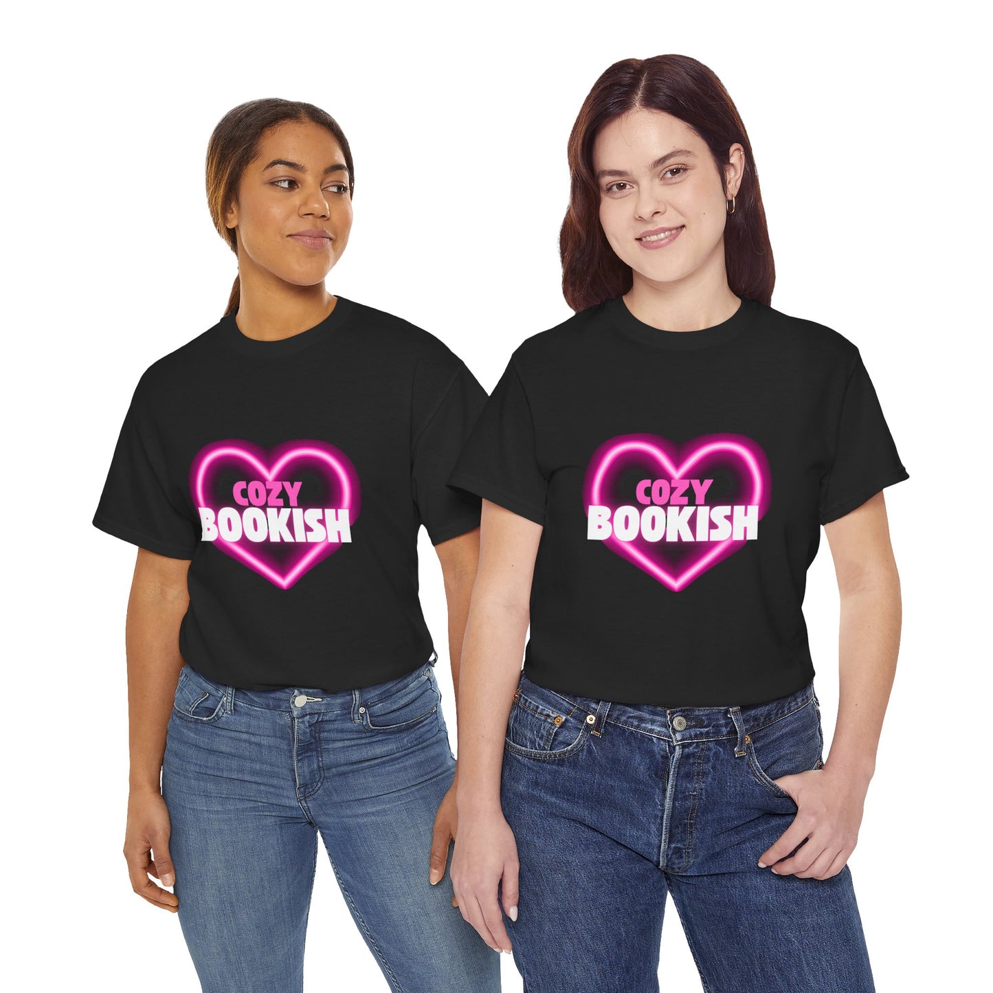 "Cozy Bookish - Hearts" T-Shirt