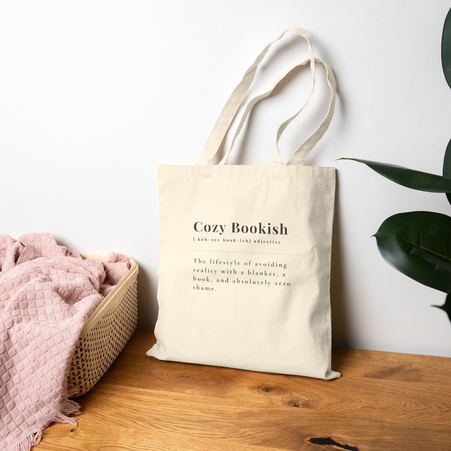 "Cozy Bookish" Tote Bag | Perfect for Book Lovers