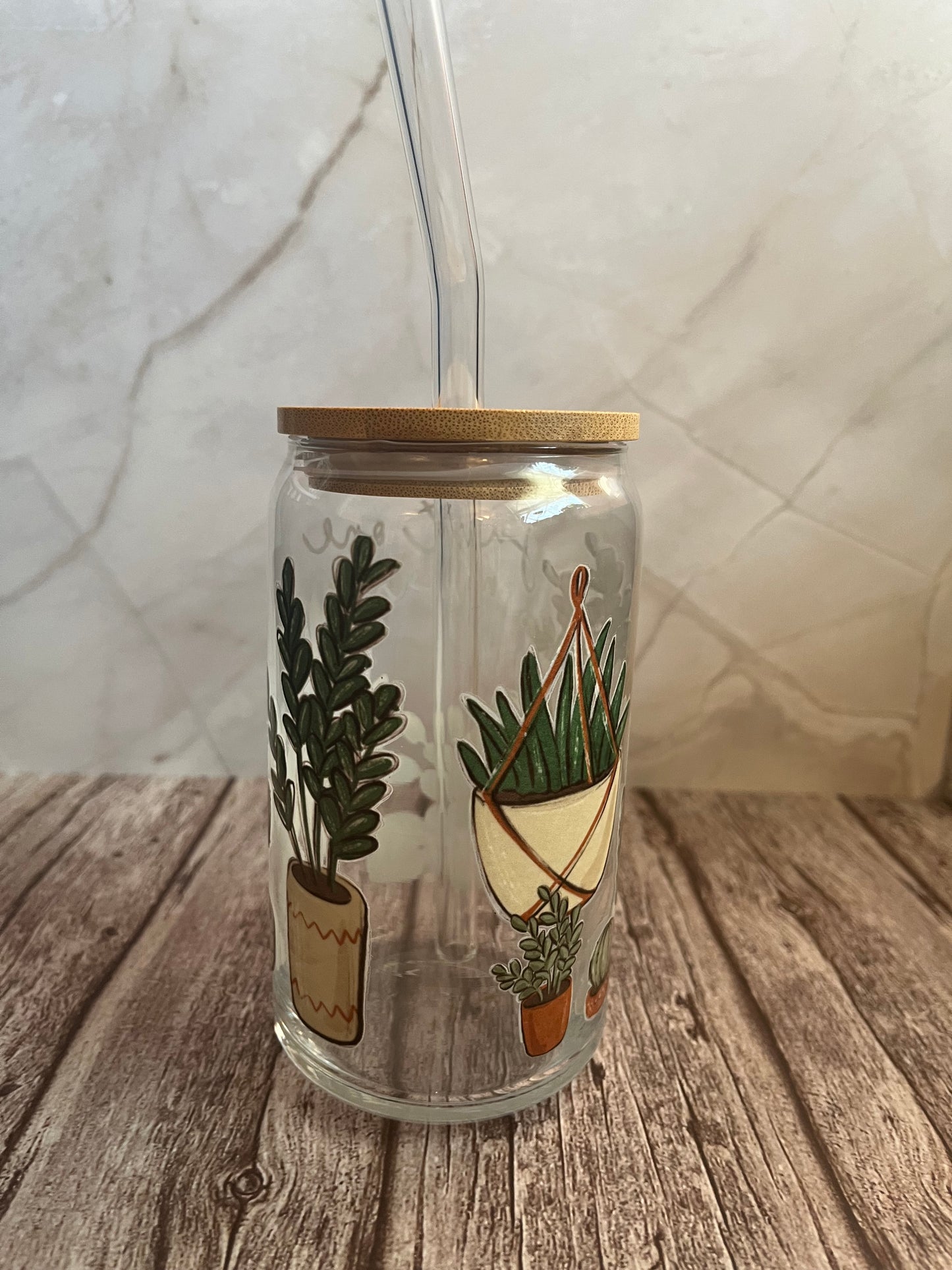 "Just One More (Plants)" - 16 oz. Glass Tumbler