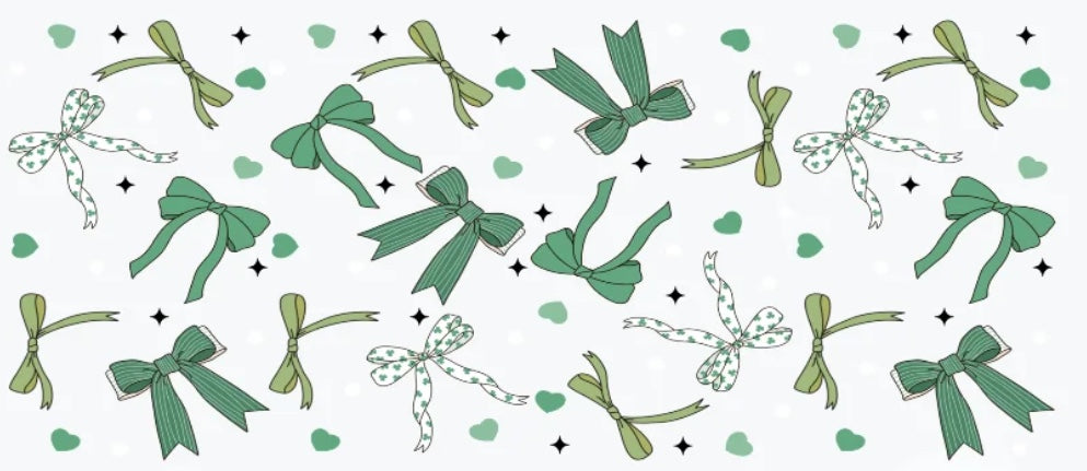 Multiple Green Bows - 16 oz. Glass Tumbler ๐๐