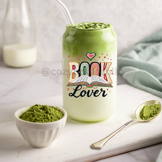 "Booklover" – 16 oz. Glass Tumbler 📚💖✨