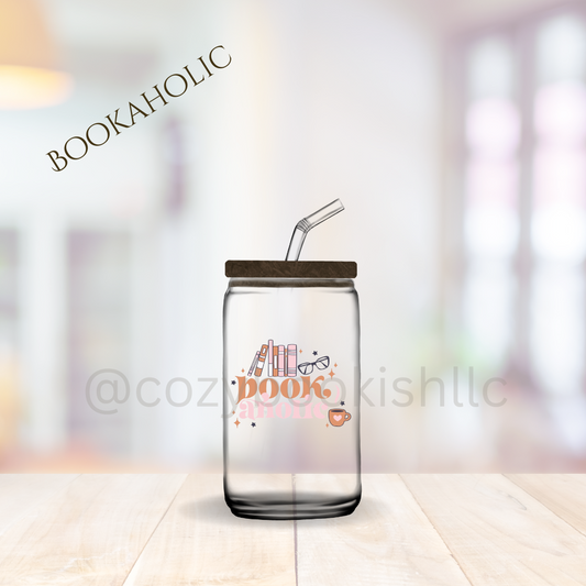 Bookaholic - 16 oz. Glass Tumbler