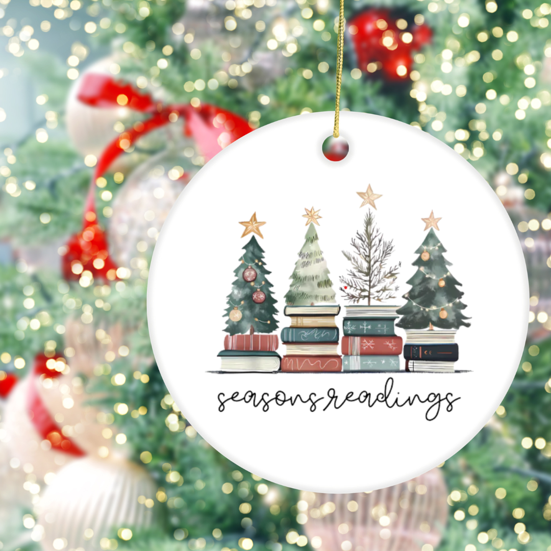 Cozy Bookish Christmas Acrylic Ornaments