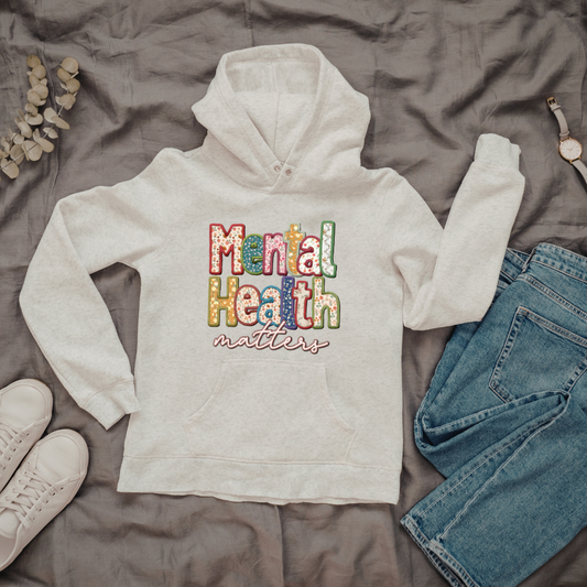 "Mental Health Matters – Quilted" Hoodie