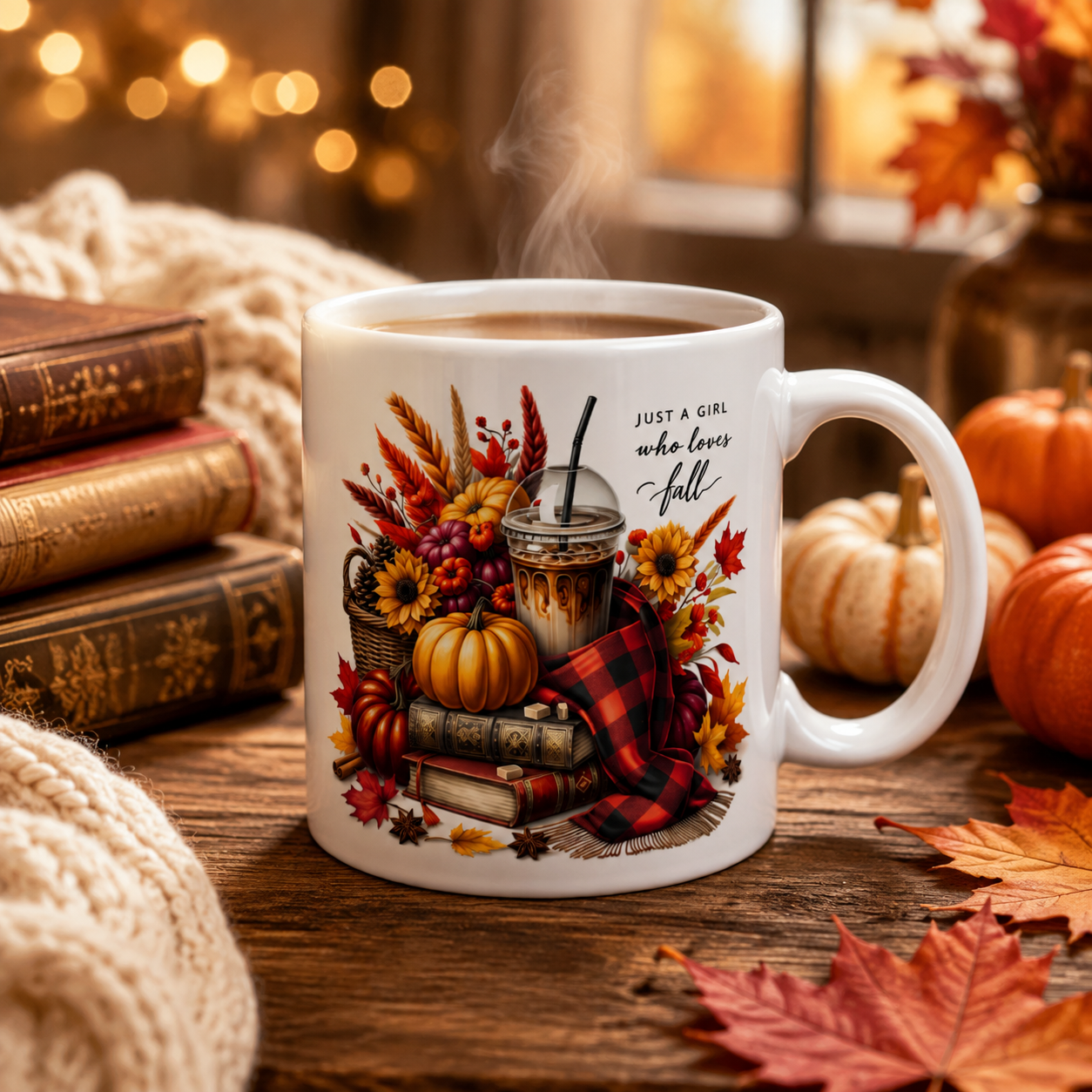 Just a Girl Who Loves Fall – 11 oz. White Mug