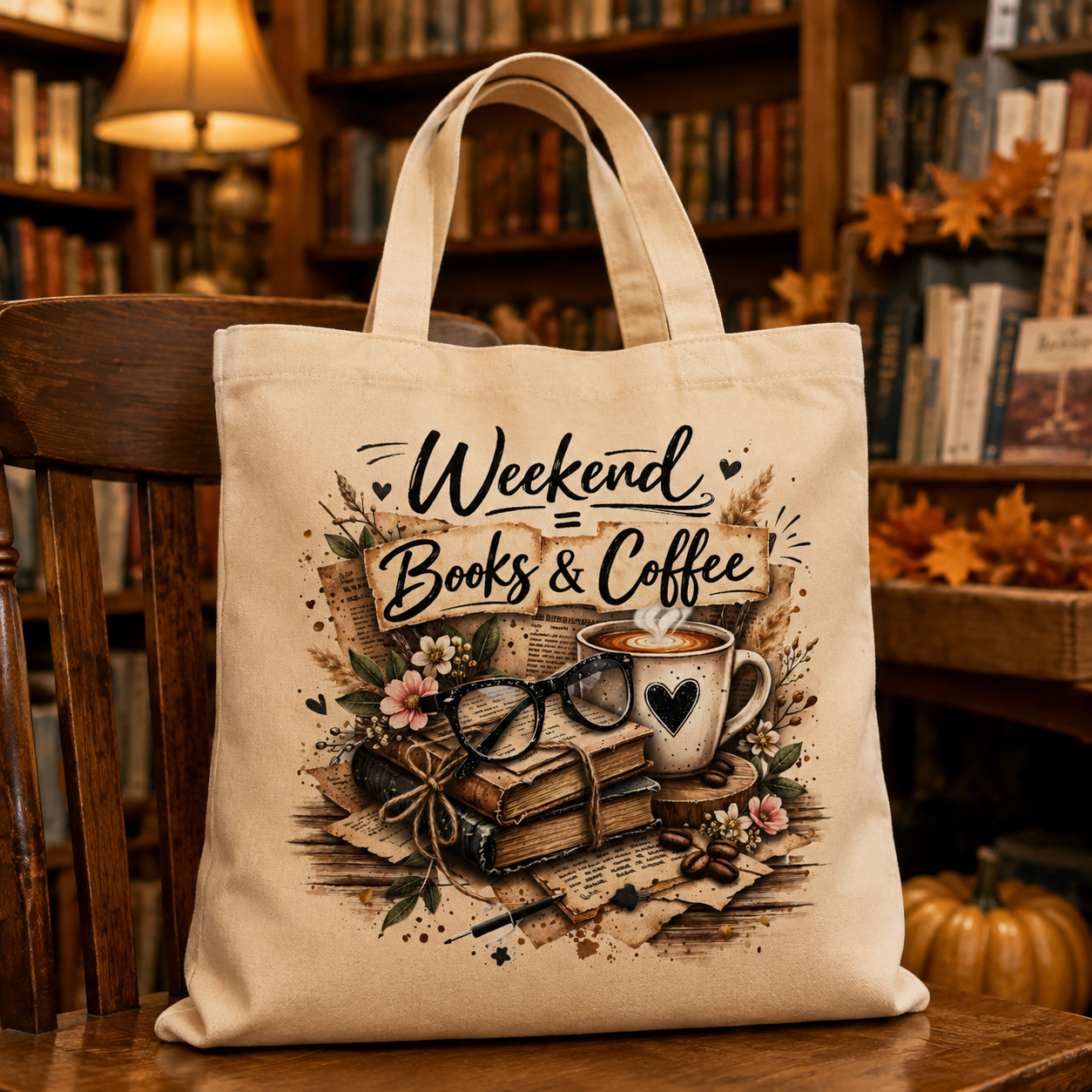 Weekend = Books & Coffee Tote Bag