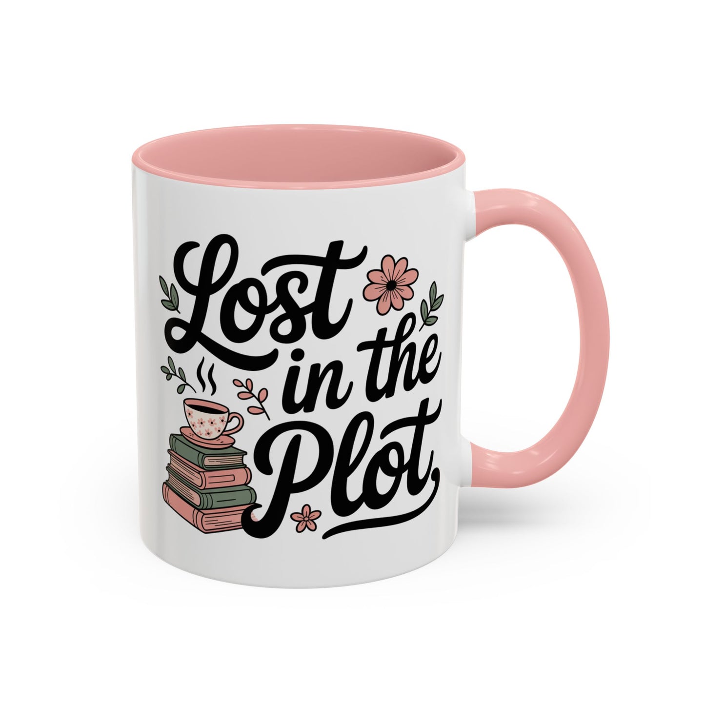 "Lost in the Plot" — Book Lover Accent Mug (11 oz)