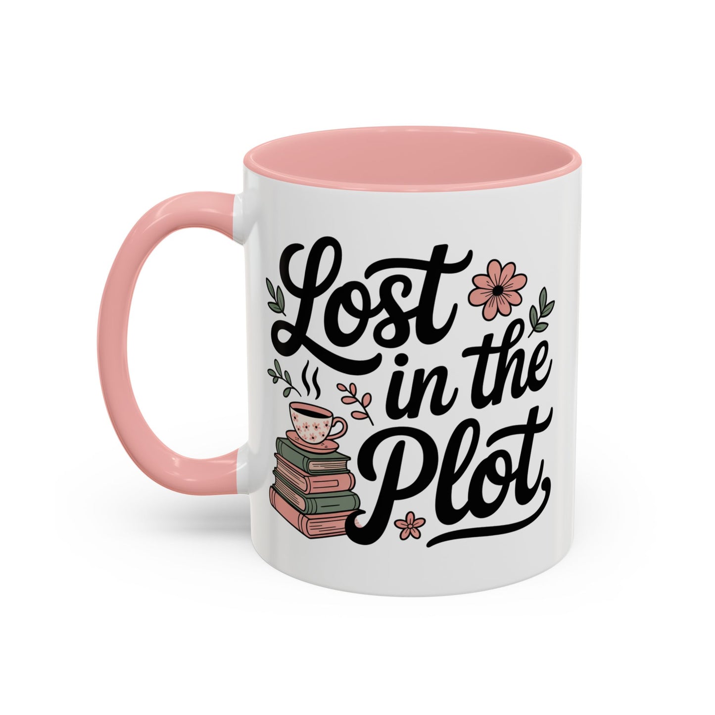 "Lost in the Plot" — Book Lover Accent Mug (11 oz)