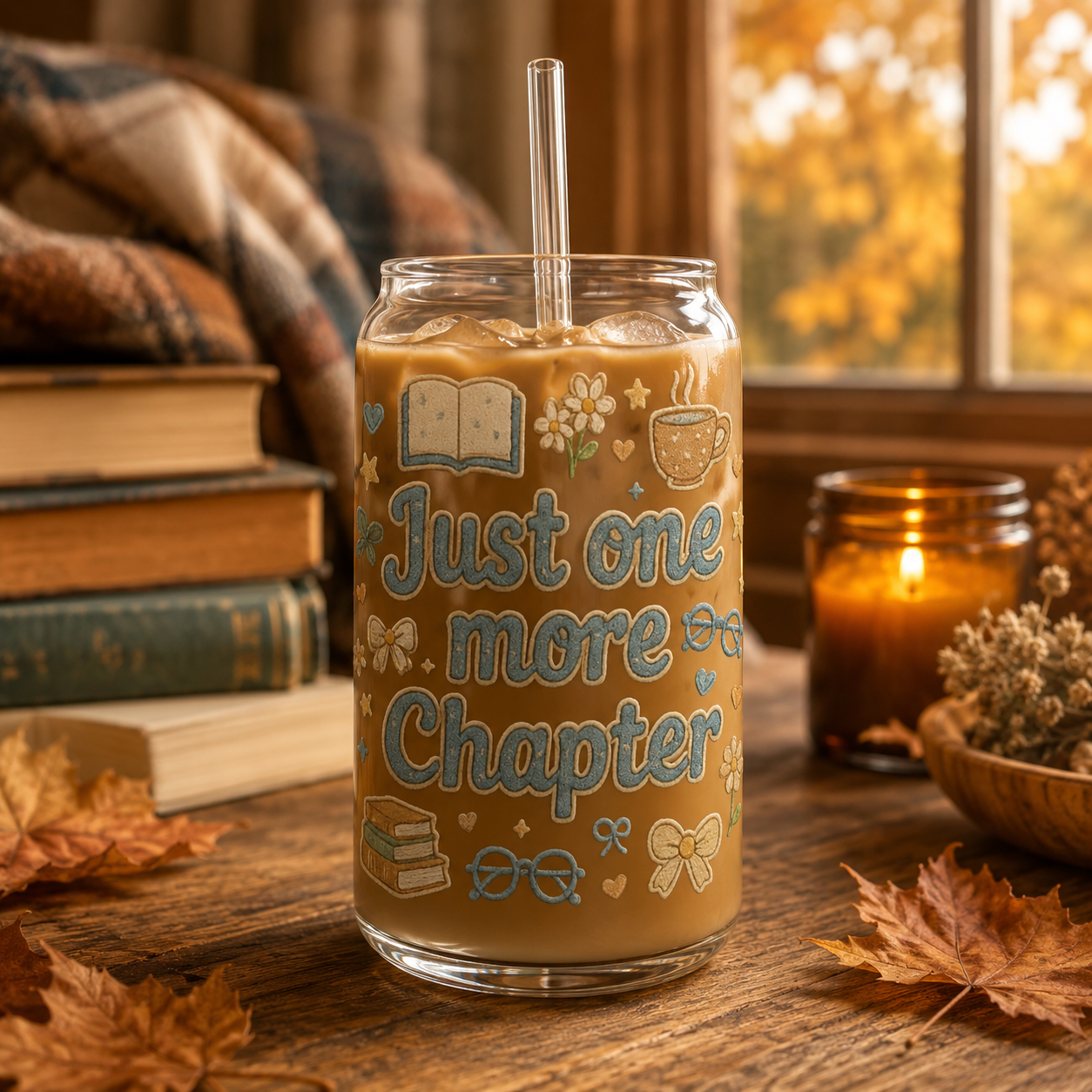 Just One More Chapter – 16 oz. Glass Tumbler