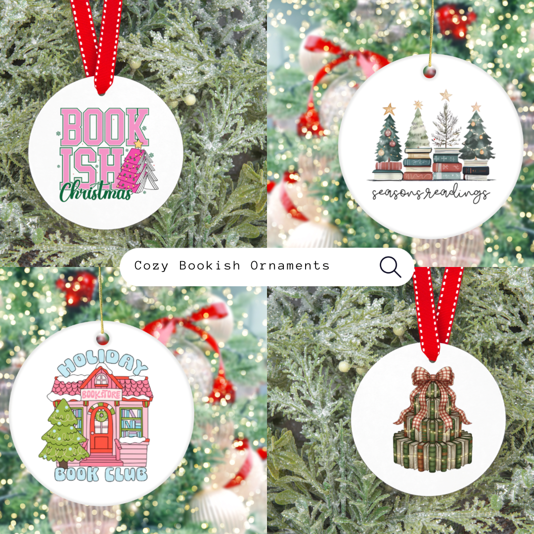 Cozy Bookish Christmas Acrylic Ornaments